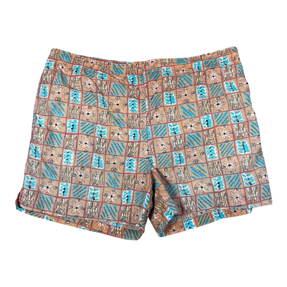 Vintage 90s Pacific Scene‎ Patterned Multicolor Swimming Trunks Men's Medium